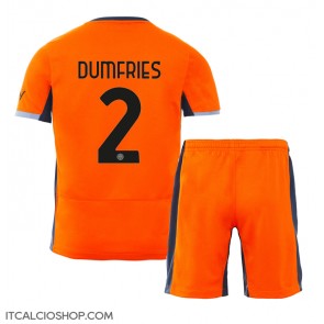 Inter Milan Denzel Dumfries #2 Terza Maglia Bambino 2023-24 Manica Corta (+ Pantaloni corti)